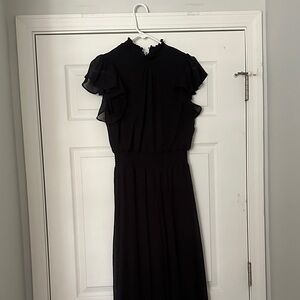 Elegant Black Ruffle Sleeve Jumpsuit